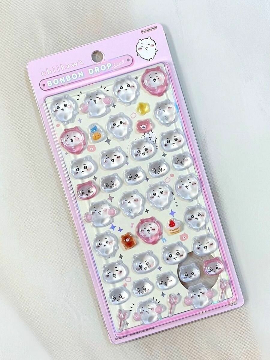 Милые 3D объемные тисненые наклейки в стиле аниме и манги