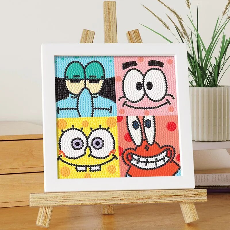 Алмазная мозаика на подрамнике 17x17cm круглые для детей