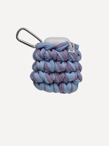 Изображение товара Чехол для наушников, anitochka.shop, с карабином, ручная работа, сиреневый и нежно-голубой