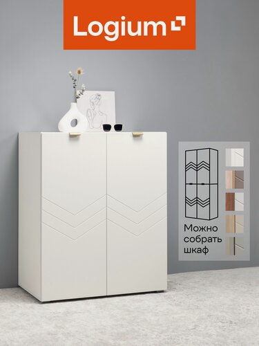 Изображение товара Шкаф распашной Венеция 16.230, 90х54х109 см, Белый шагрень, белая шагрень