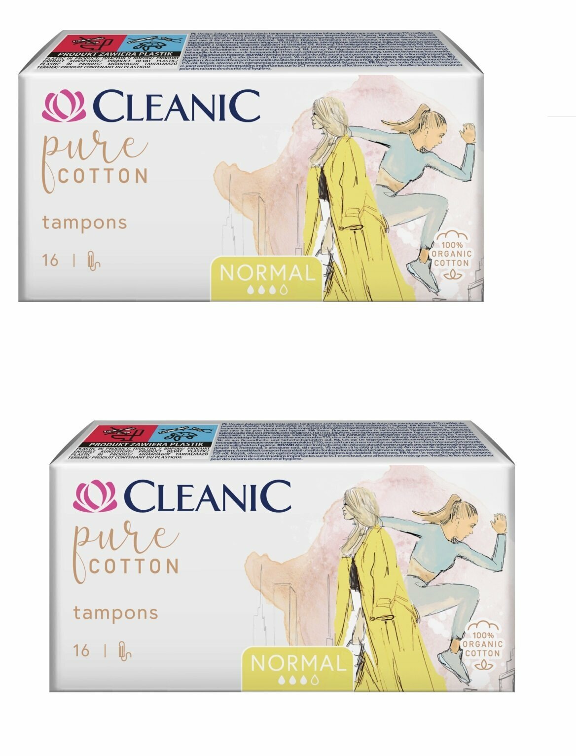 Тампоны Cleanic Pure Cotton Normal 16 шт 2упаковки