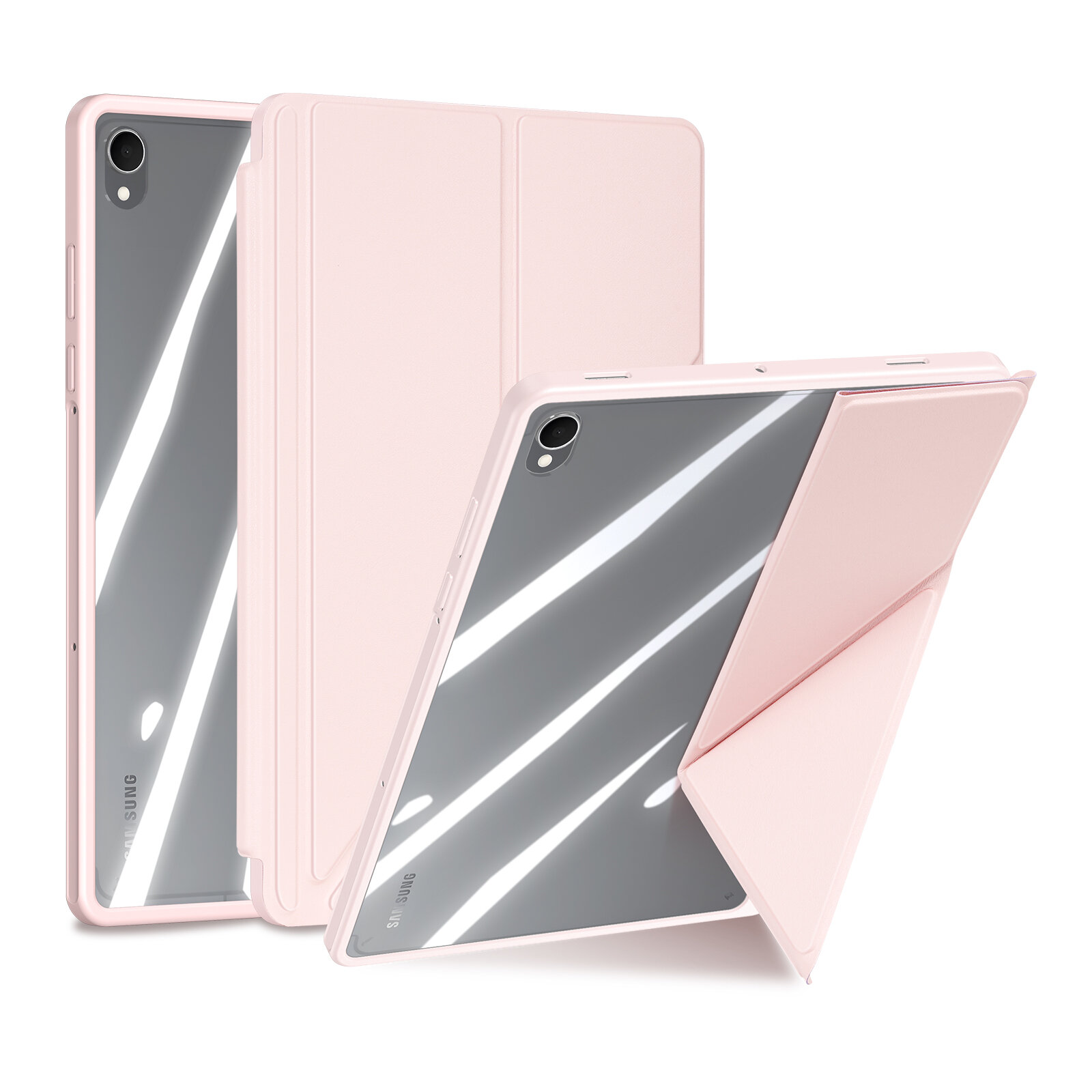 Чехол книжка розового цвета для планшета Samsung Galaxy Tab S11, серия Magi Series Case от Dux Ducis