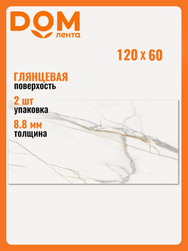 Изображение товара Керамогранит AB Gres Roma Grigio Glossy 60X120 см 1,44 м²