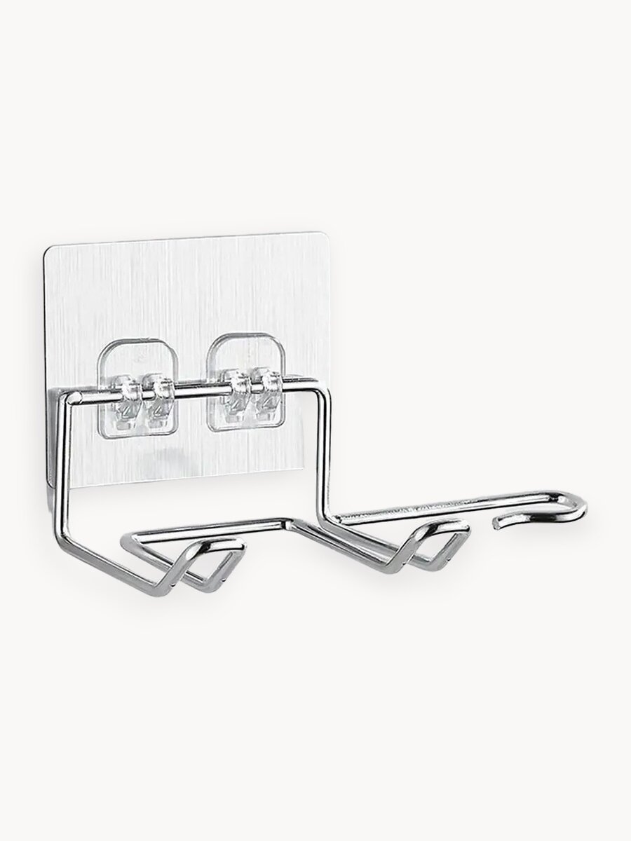 Держатель для фена в ванную настенный самоклеящийся, органайзер для плойки, подставка для утюжка, полка для ванной