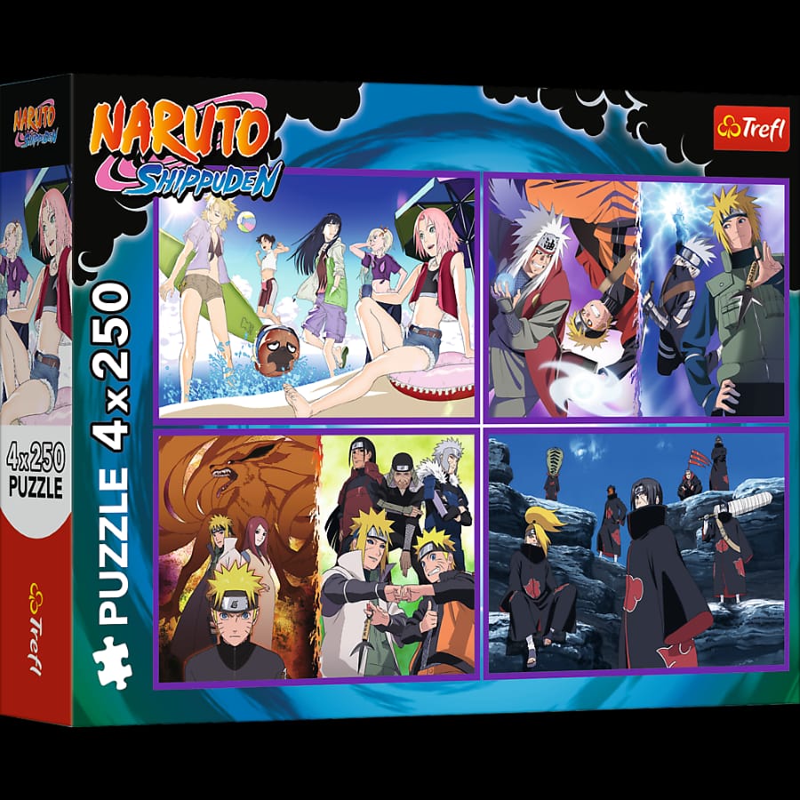 Пазл Trefl Naruto Shippuden Приключения Наруто Узумаки, 4x250 элементов, 339x238 мм