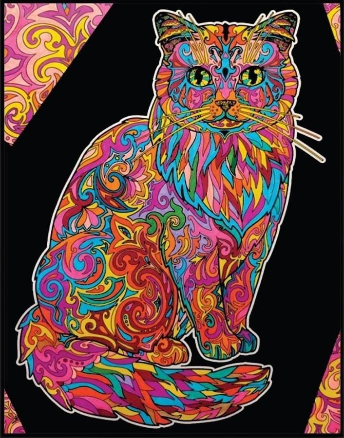 Набор для рисования Colorvelvet бархатная раскраска, длинношёрстный кот, 47x35 см