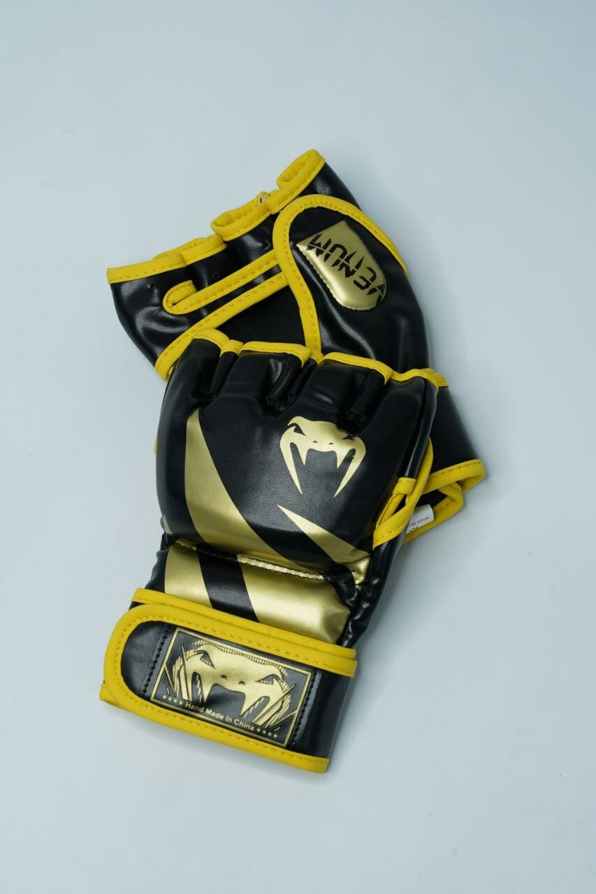 Шингалка Venum "Крабы", перчатки ММА, тактические, для единоборств, ручная строчка K102 Yellow L