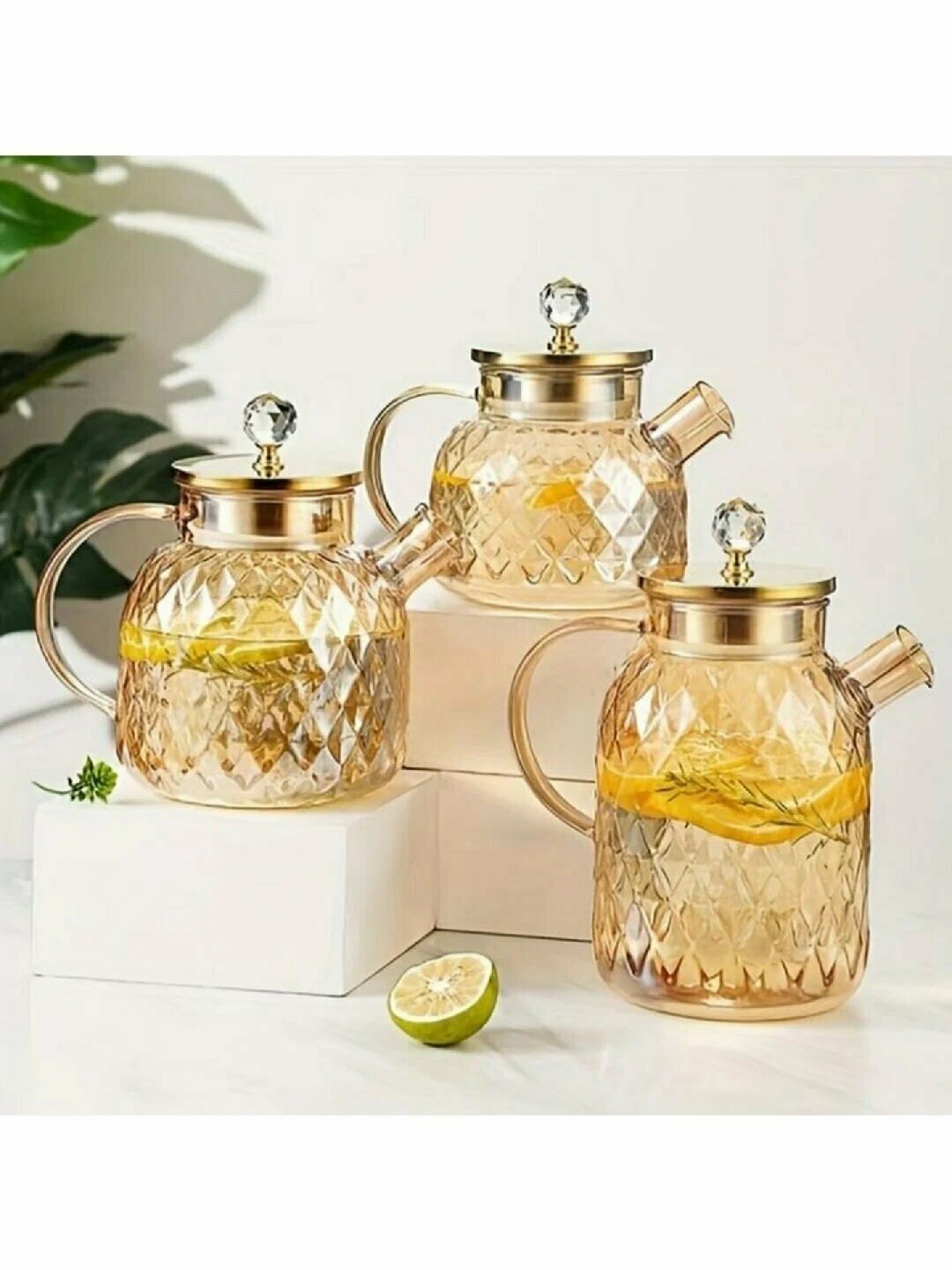 Стеклянный заварочный чайник из термостойкого стекла, с пружинным ситом