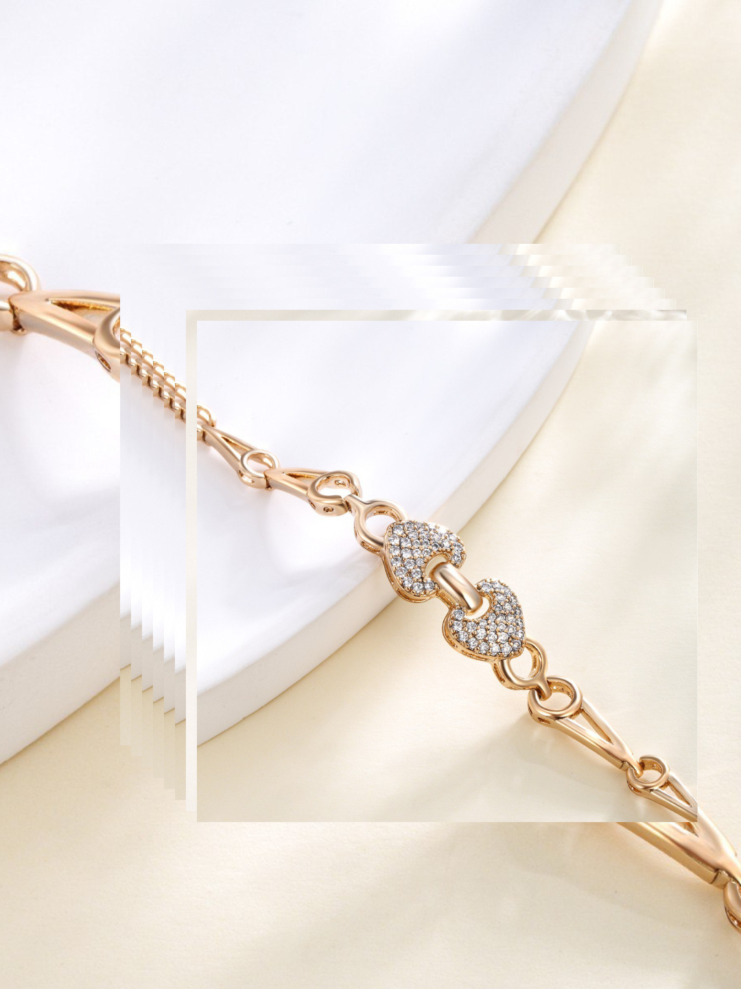 Жесткий браслет, металл, 1 шт., размер 19 см, размер one size, диаметр 19 см, ivory — фото 1