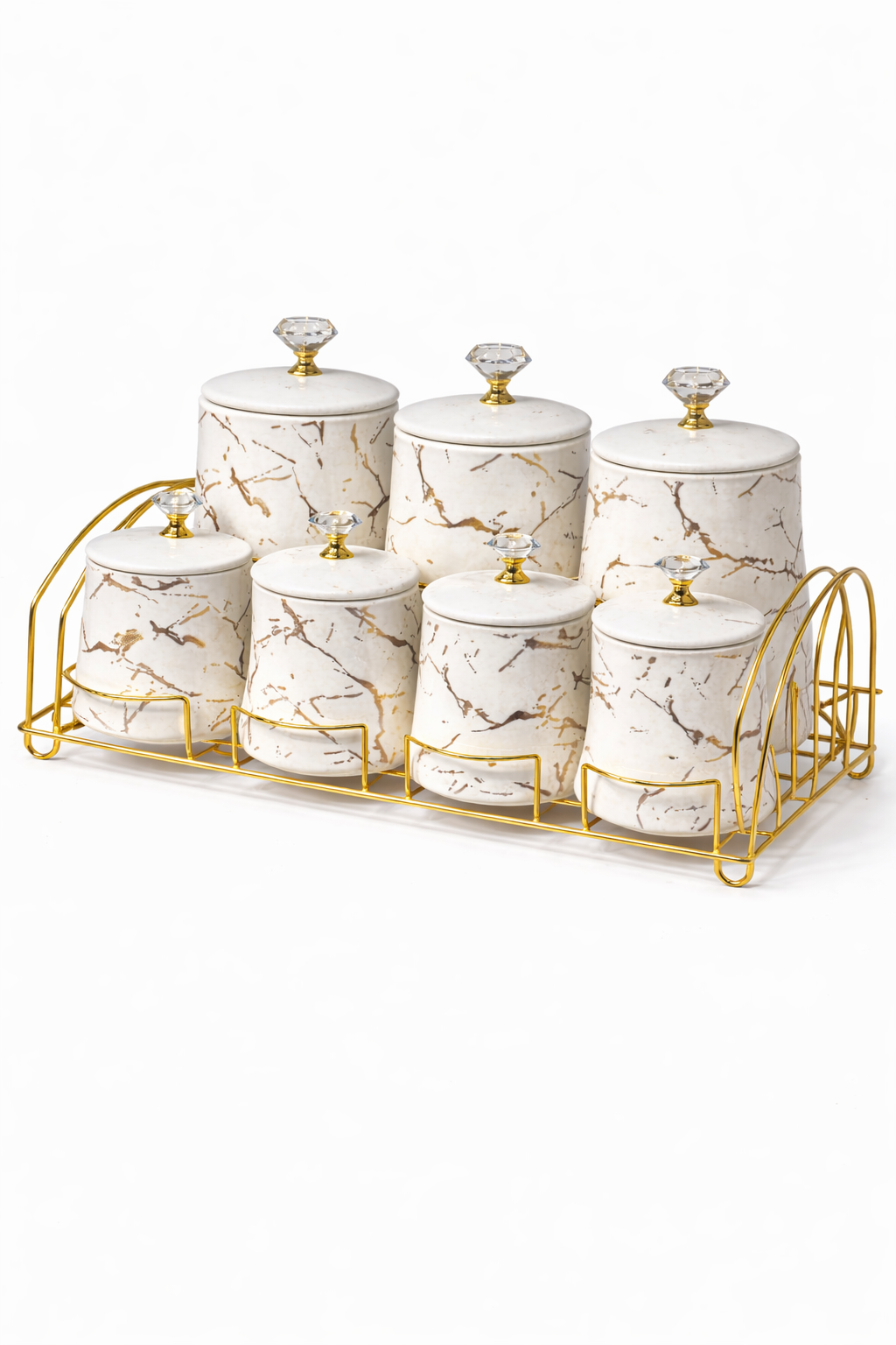 Набор для специй, керамический, с подставкой, 7 предметов белый — фото 1