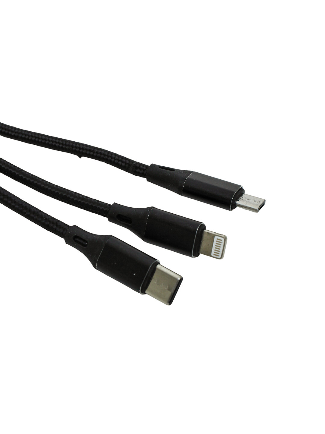 Универсальный зарядный кабель 3 в 1, Lightning / Micro USB / Type-C — фото 1