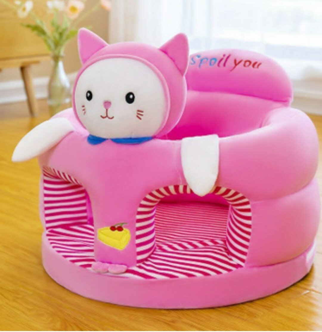 Детское кресло для малышей в форме животных, сидушка, плюшевый стул с поддержкой, розовый кот