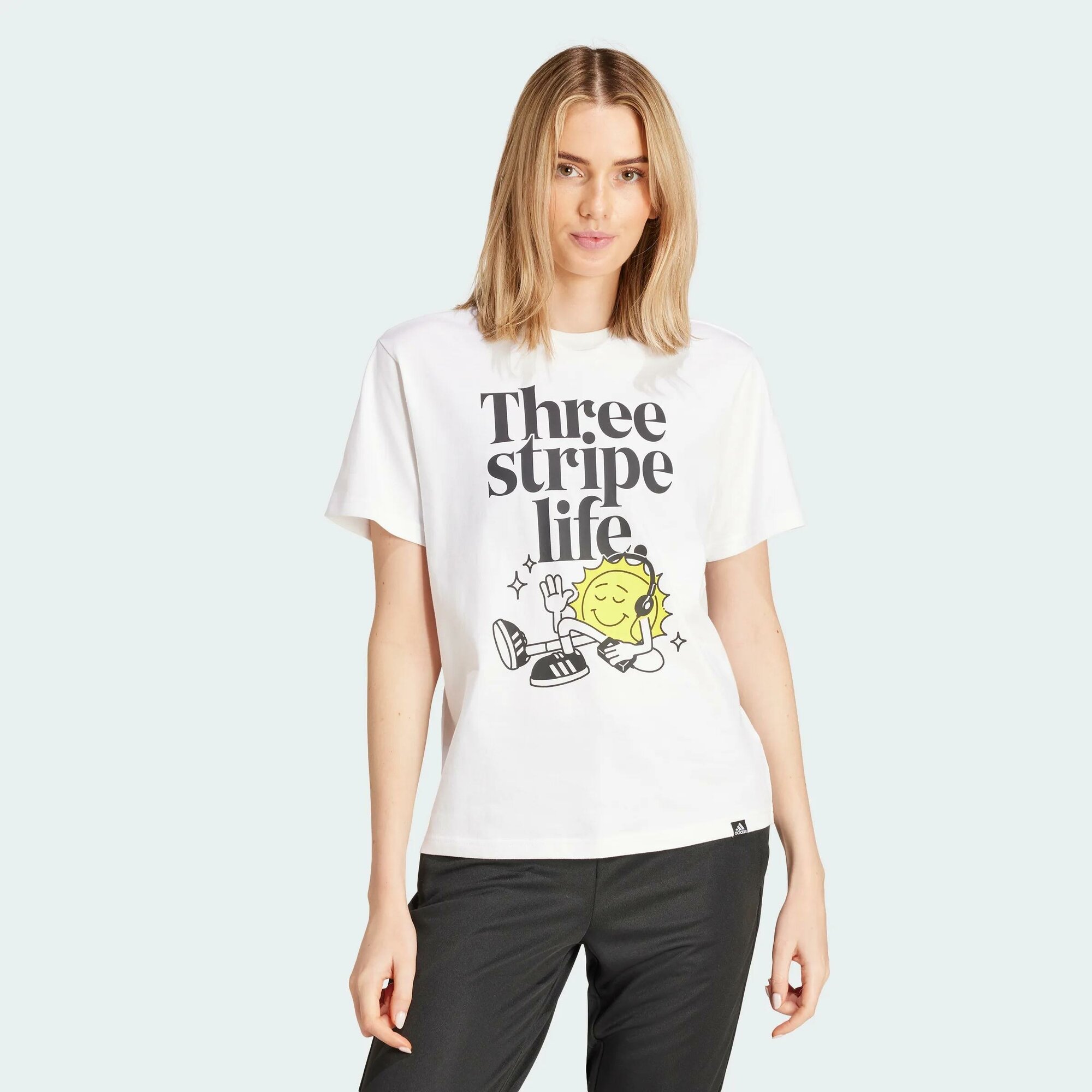 Футболка adidas Camiseta Estampada Positivity, размер M INT, белый