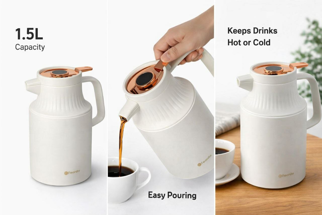 Термобутылка Feenik #1 "New York Times", голубая, нержавеющая сталь — фото 1