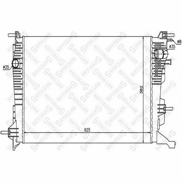 Радиатор, охлаждение двигателя, STELLOX 10-26162-SX (1 шт.)