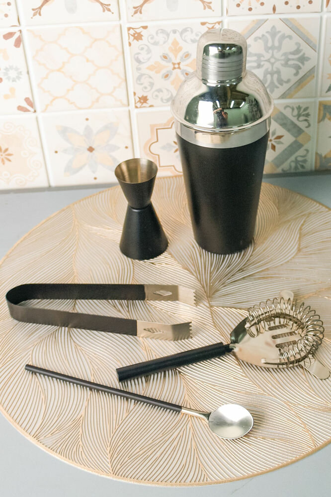 Набор бармена делюкс для коктейлей, чёрный, 5 предметов, Koopman International A12405590