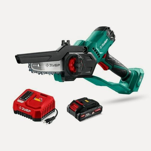 Изображение товара Мини-пила цепная аккумуляторная, ЗУБР 20 В, 100 мм шина, 1 АКБ LMS