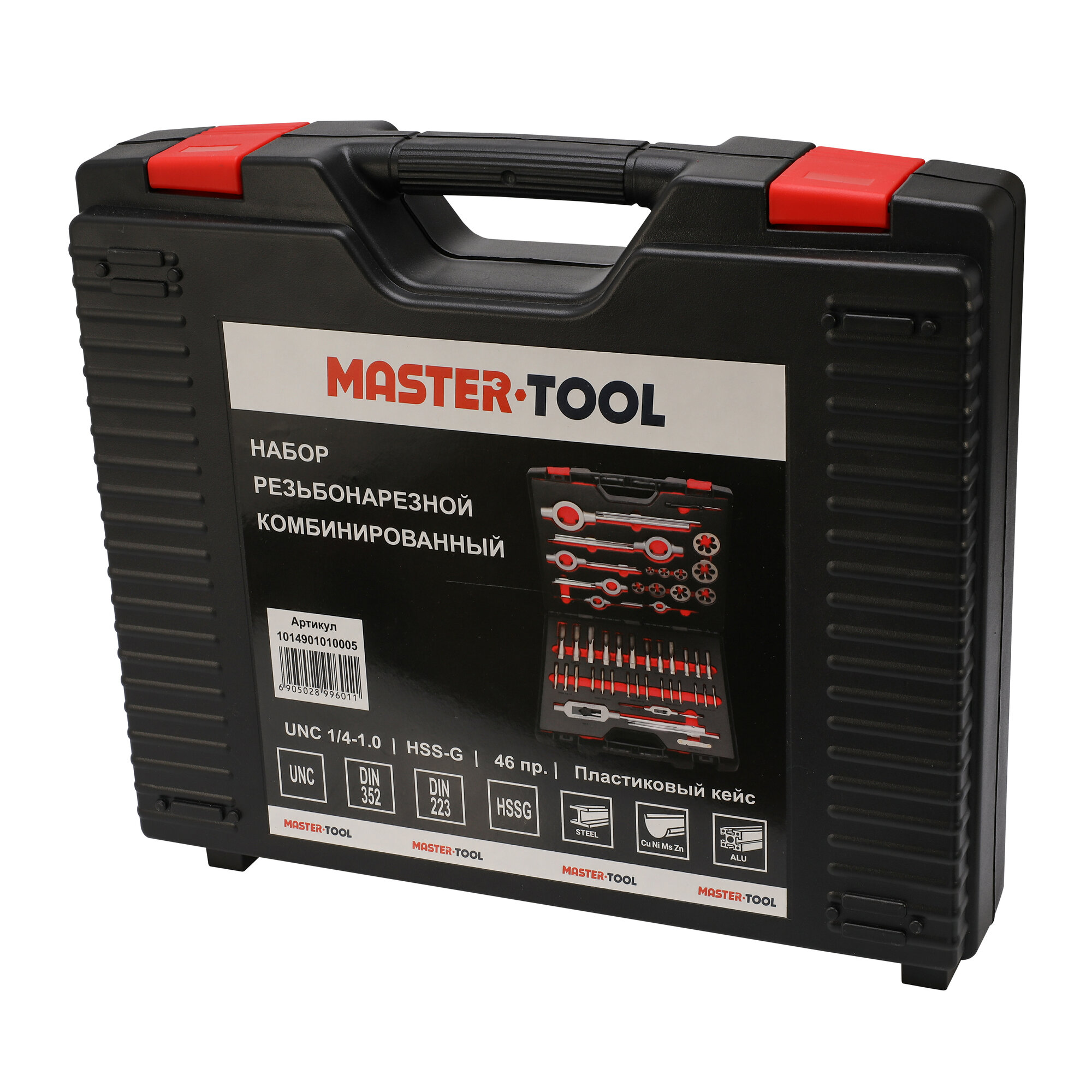 Набор метчиков и плашек MASTER-TOOL UNC 1/4"-1,0" HSS-G 46пр 1014901010005 — фото 1