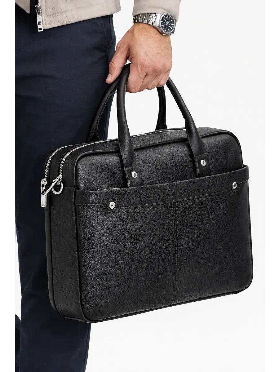 Сумка FAUSTINI, фактура зернистая, черный — фото 1