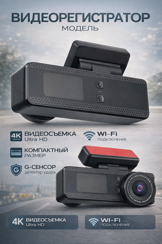 Изображение товара Автомобильный видеорегистратор SpeedCam, с G-сенсором, Wi-Fi, GPS, черный