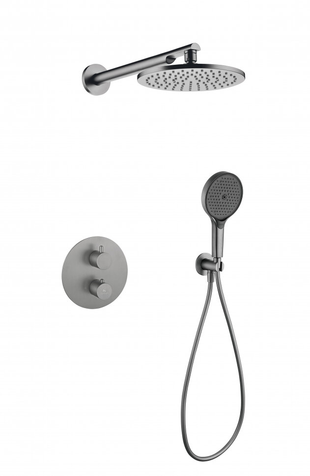 Душевая система скрытого монтажа Grocenberg GB5093 Графит с Термостатом