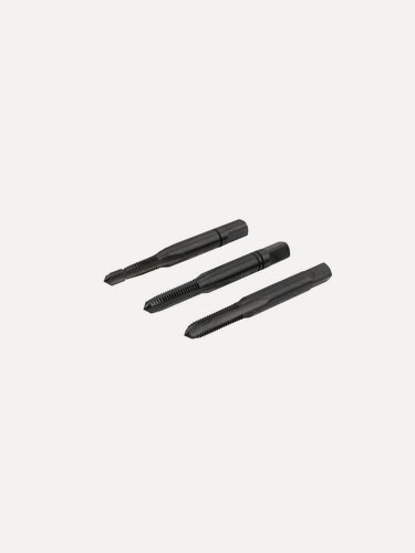 Изображение товара Набор метчиков NORGAU Industrial M 5 из HSS-E (Co 5%), по стали, чугуну и цветным металлам, 3 предмета.