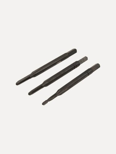 Изображение товара Набор метчиков NORGAU Industrial М 2 из HSS-E/VAP, по стали, чугуну и цветным металлам, 3 предмета.