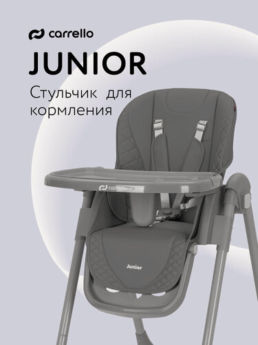 Изображение товара Стульчик для кормления Carrello Junior, складной, блокировка колес, темно-серый