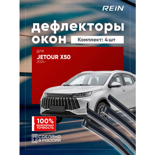 фото Дефлектор окон накладной для jetour x50 2024-, кроссовер / джитур / джитур х50 rein