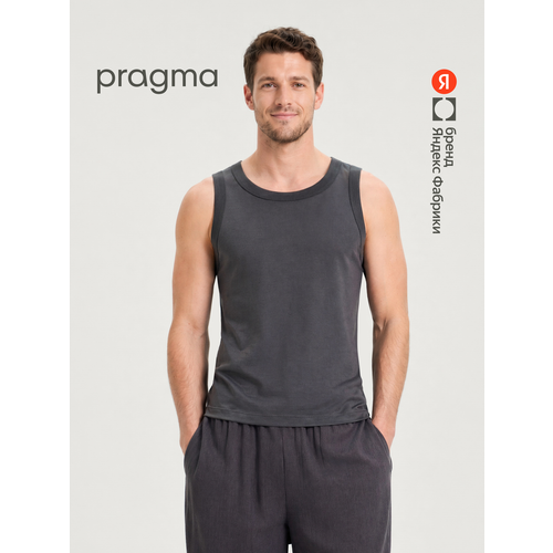 фото Майка pragma из хлопка, размер xl, темно-серый