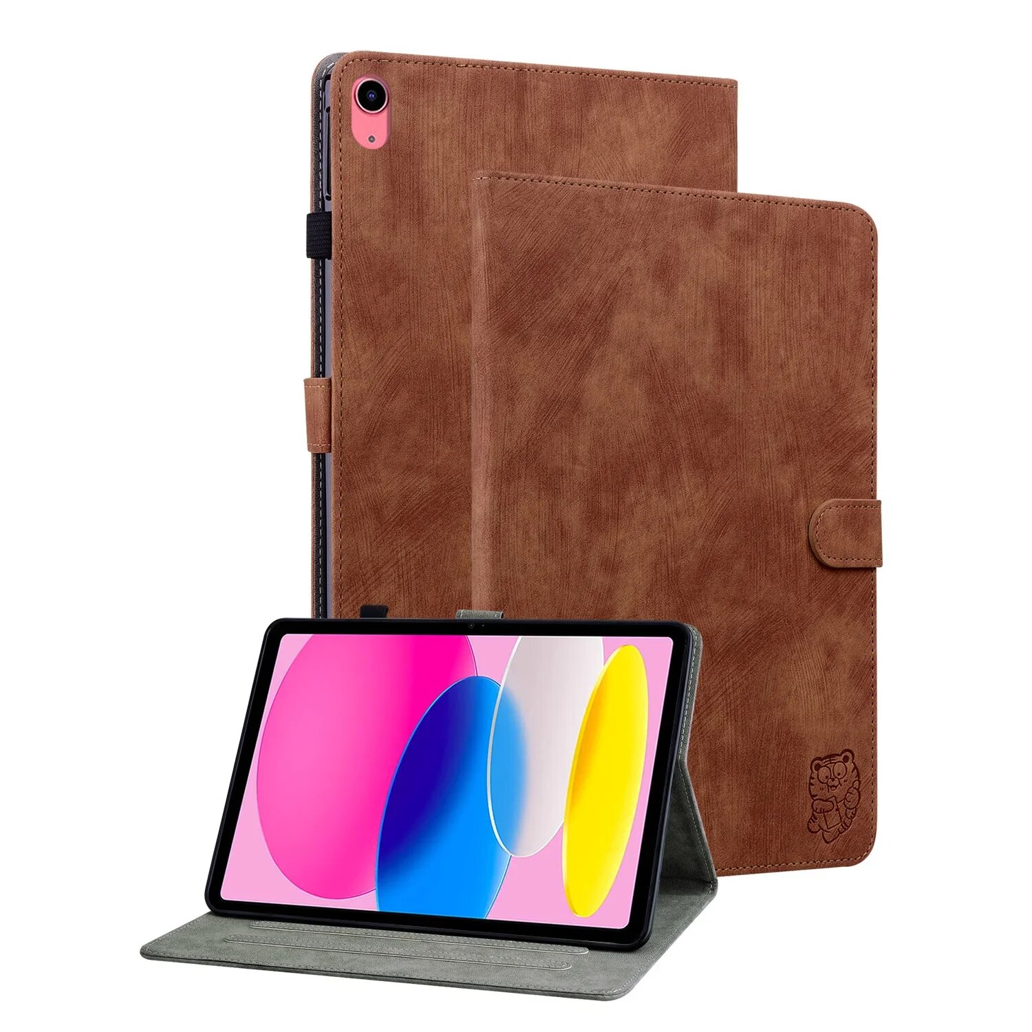 Коричневый чехол для iPad 10/11 поколение из искусственной кожи