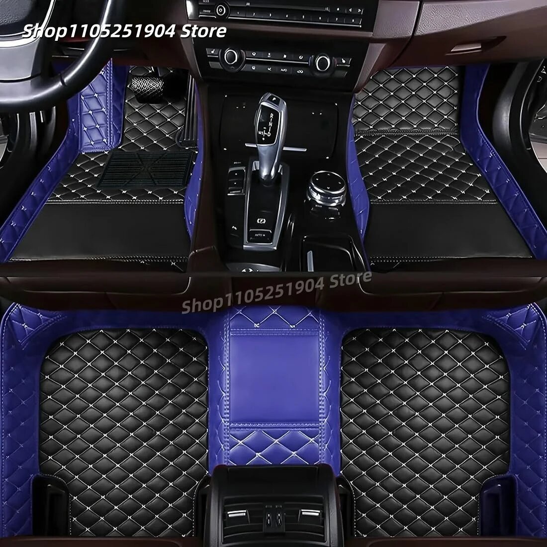 Коврики в салон авто Синий/Черный Blue для Dongfeng Aeolus E70 2020-2027