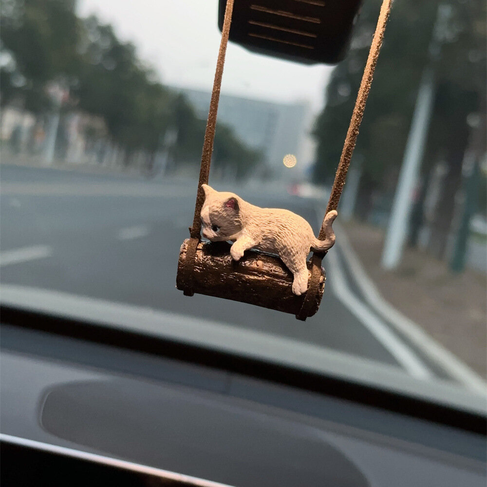 Милое ленивое кошачье ветвистое украшение для зеркала заднего вида автомобиля, стиль 3