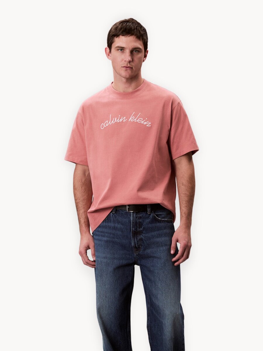 Футболка Calvin Klein Jeans, размер M, розовый
