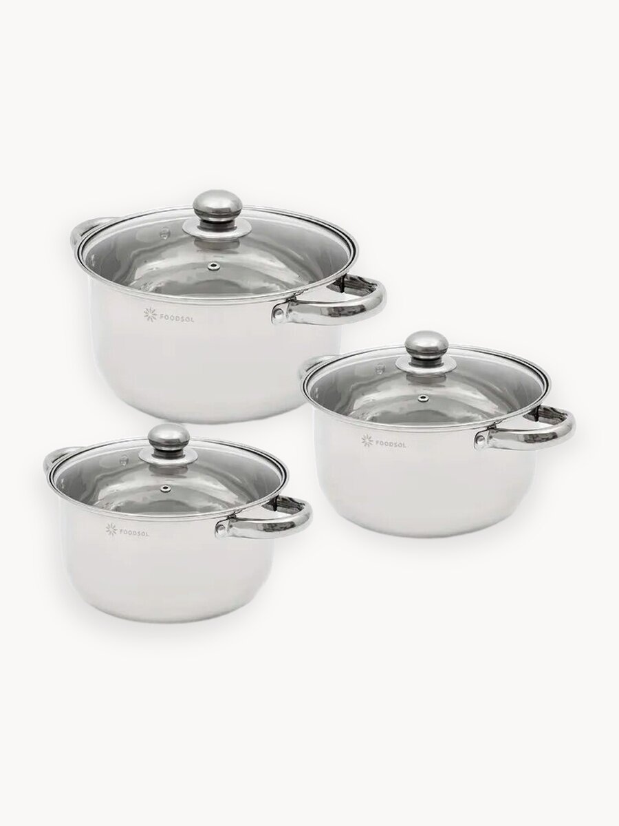 Набор кастрюль 2,9л, 3,9л и 5,5л / набор посуды для дома
