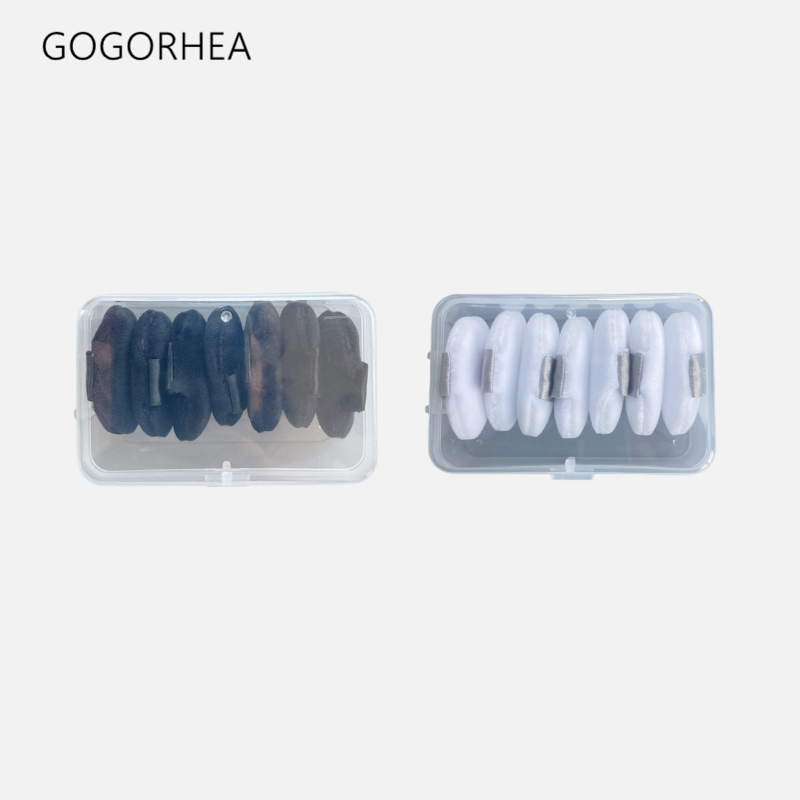 GOGORHEA Пальчиковый размер белые и черные крем-пудры, 7 белые + 7 черные шт.