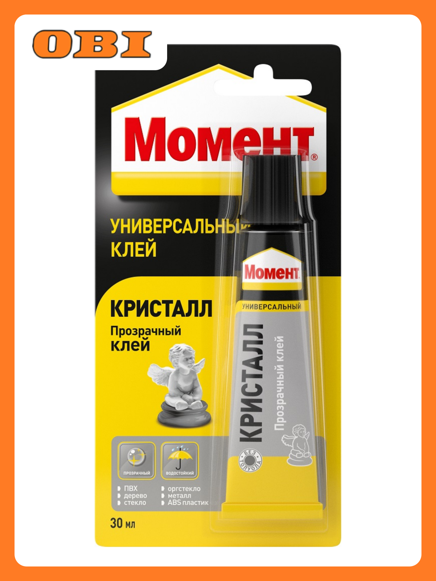 Клей Момент Кристалл, универсальный, 30мл, бесцветный, морозостойкий, водостойкий