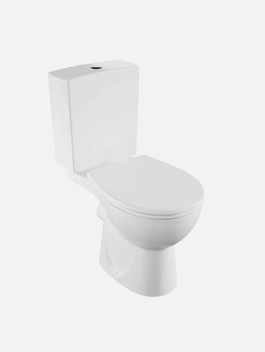 Изображение товара Унитаз-компакт напольный VitrA Sturm 9754B003-7214 с микролифтом, фарфоровый, белый, глянцевый, овальный, с нижним подводом, сиденье для унитаза в комплекте