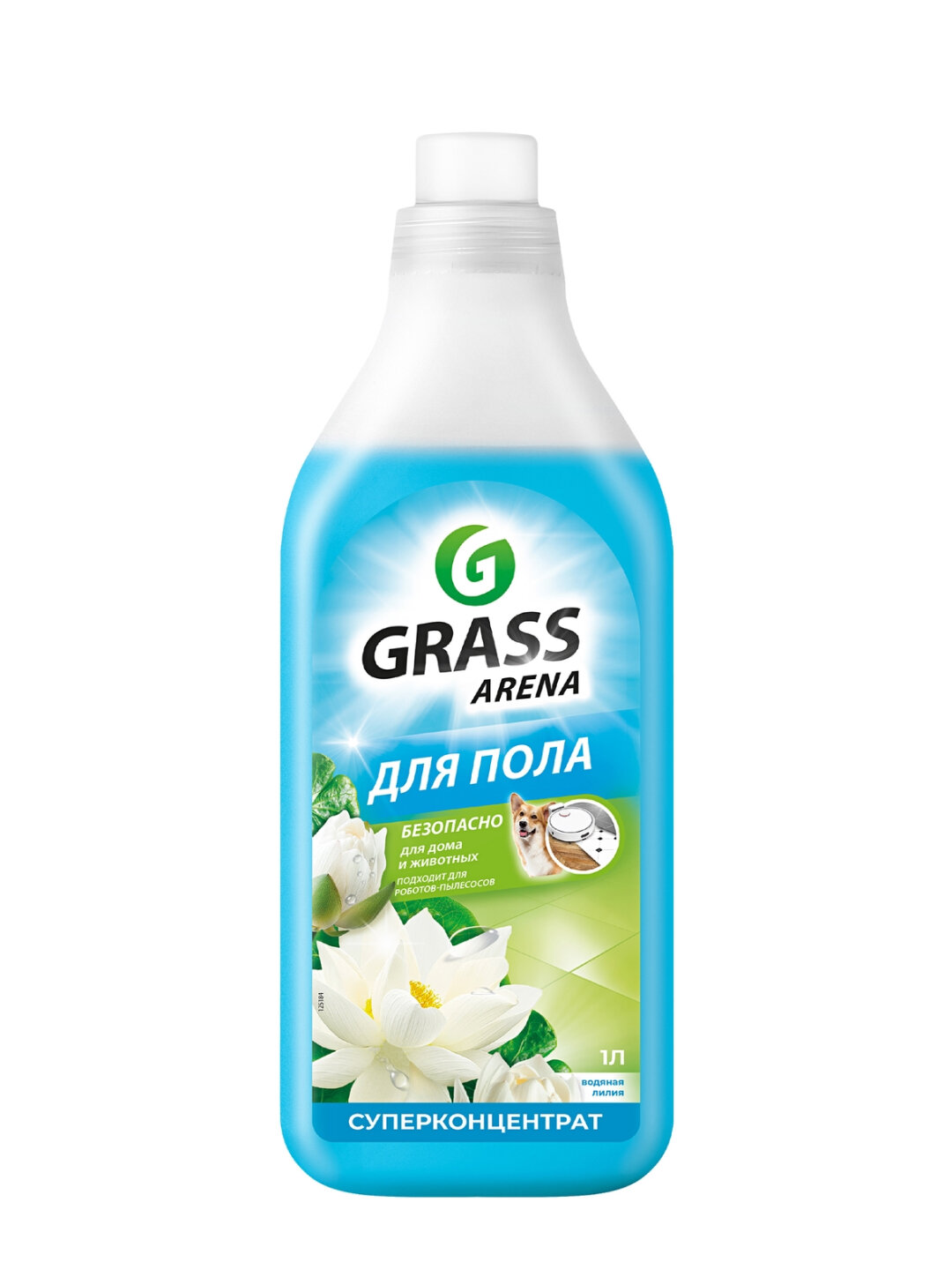 Средство GRASS "ARENA Водная лилия", для полов, полирующий эффект, 1 л — фото 1