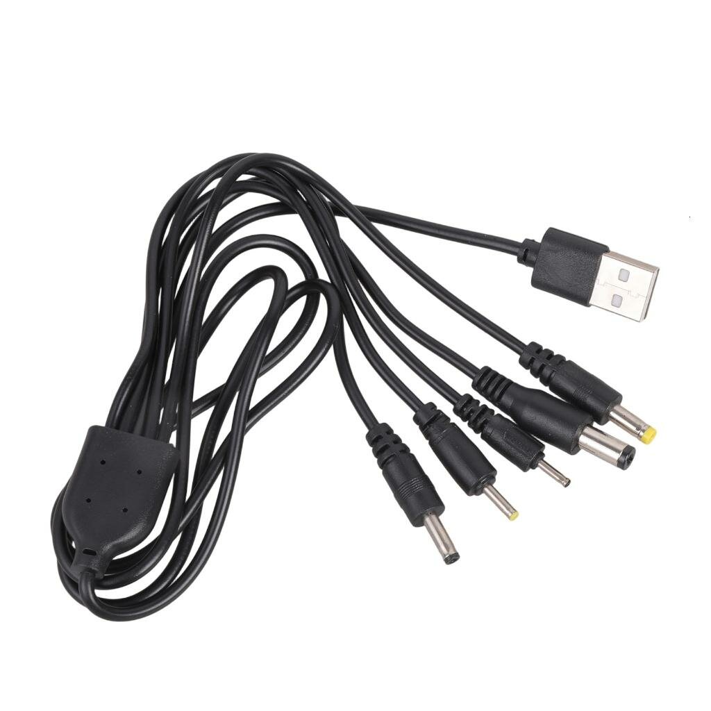 USB кабель для зарядки 5V с разъемами 5.5x2.1мм 4.0x1.7мм 2.0x0.6мм 2.5x0.7мм 3.5x1.35мм 1m