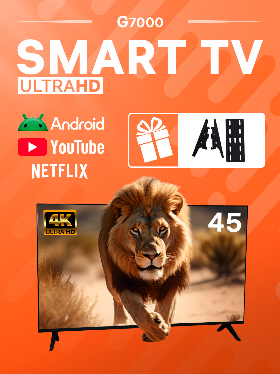 Телевизор Smart TV G7000 45" 4K Ultra HD Android