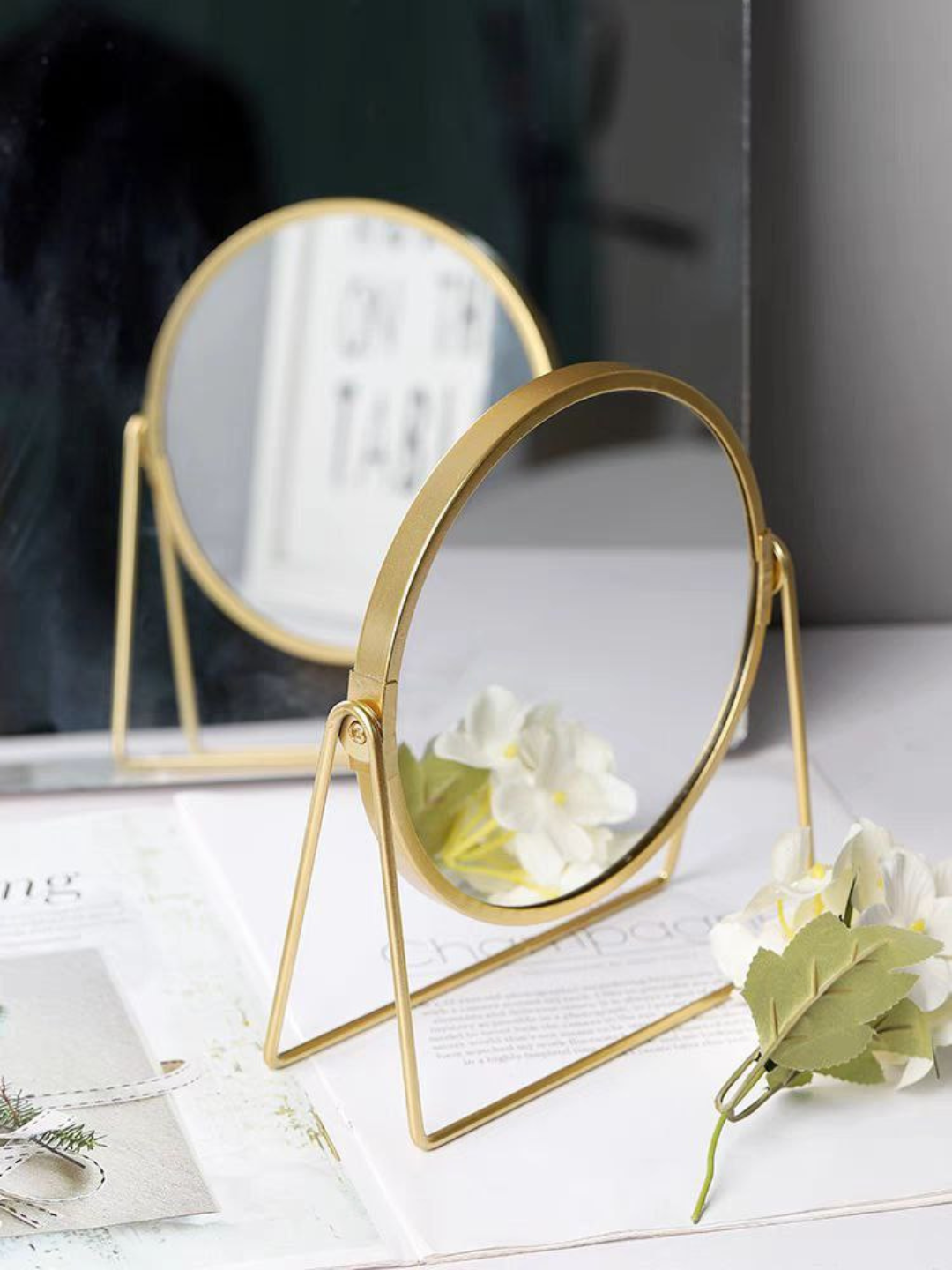 Зеркало с подсветкой, косметическое, настольное, для макияжа, с USB зарядкой