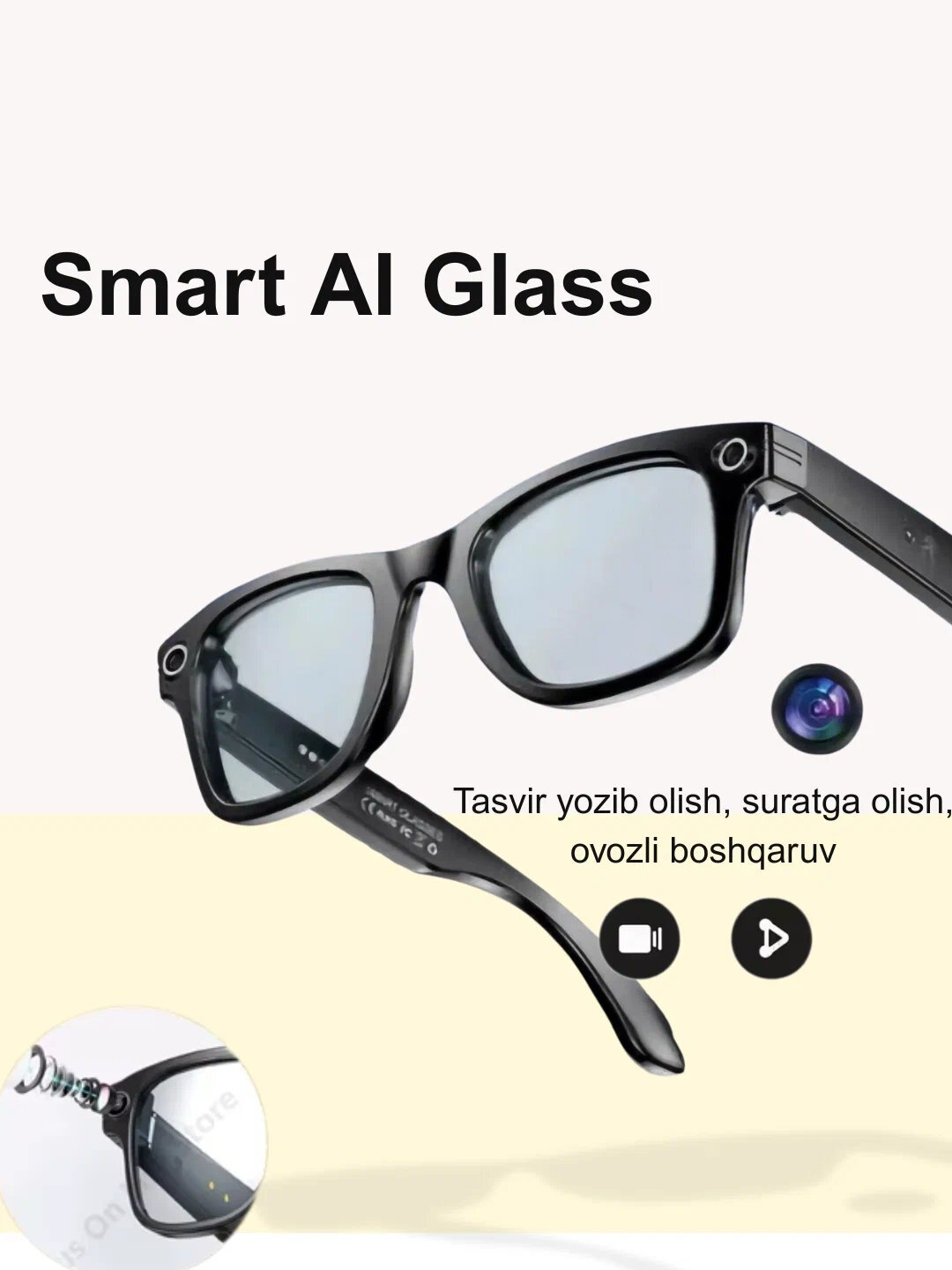 AI SMART GLASSES AIMB-G1 — Умные очки с камерой и наушниками