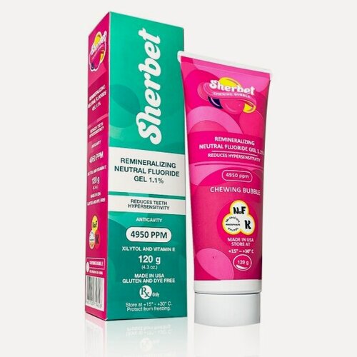 Изображение товара Реминерализующий гель Sherbet Gel 1,1%, жевательная резинка, 120 г