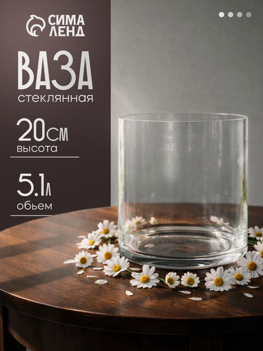 Изображение товара Ваза Evis "Трубка 200", настольная, круглая, бесцветная, 20х20 см
