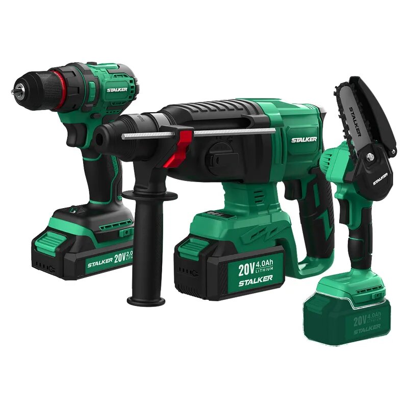 Набор аккумуляторного инструмента STALKER Kit (MC20-10 Li B+D20 Li+RH20 Li BL)
