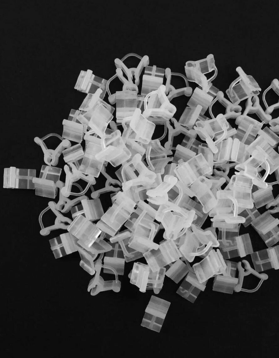 Пластиковые Клипсы-зажимы для прививки растений прозрачно-белые, 100 штук