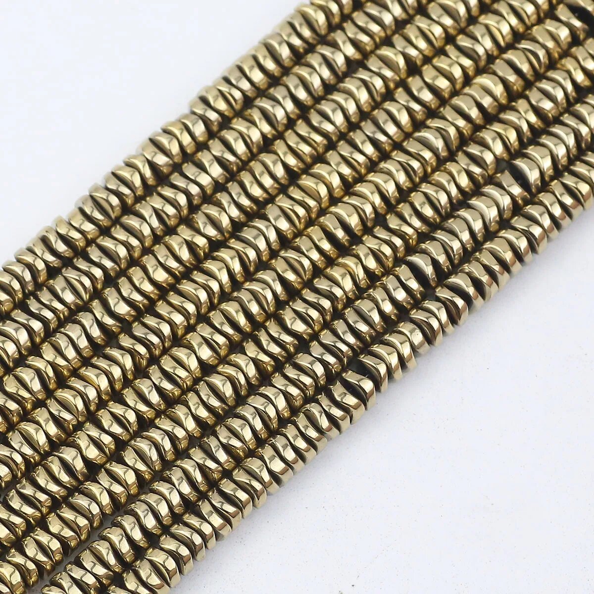 Бусины гематитовые волнистые, 6x2 мм, 175 шт, Brass Color