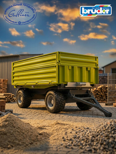 Изображение товара Брудер, прицеп с тремя вариантами наклона кузова, Bruder