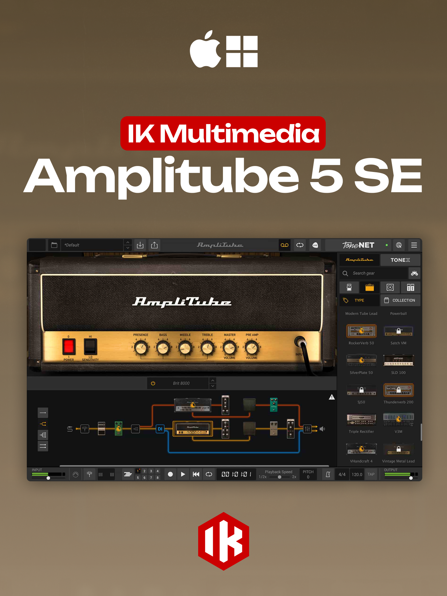 IK Multimedia Amplitube 5 SE (лицензионный ключ) для macOS & Windows